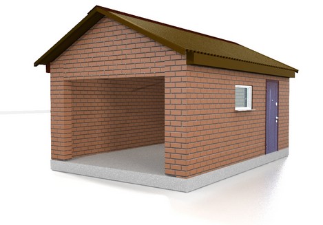 Проект гаража с 2 скатной крышей.